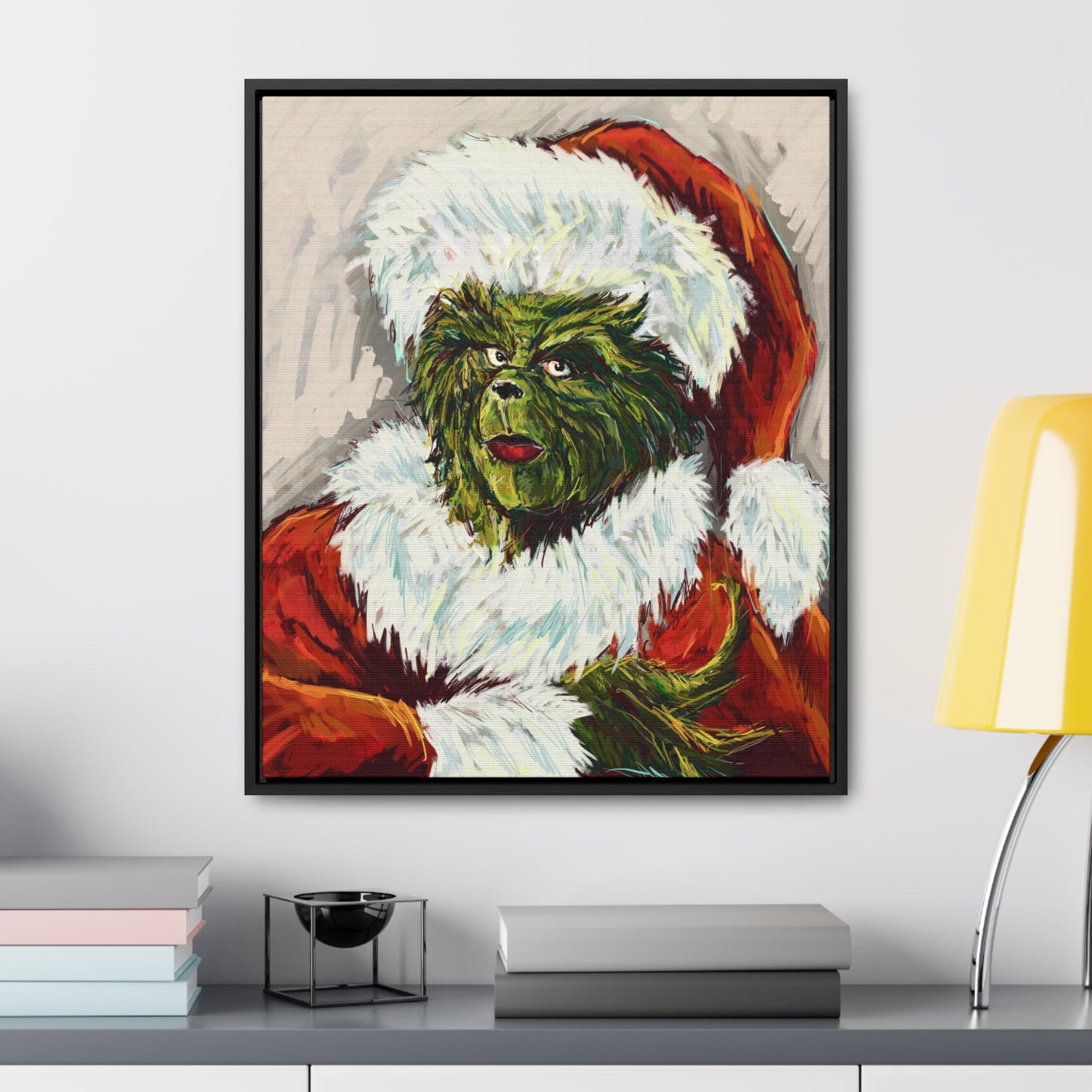 Grinch Giclee Framed Canvas