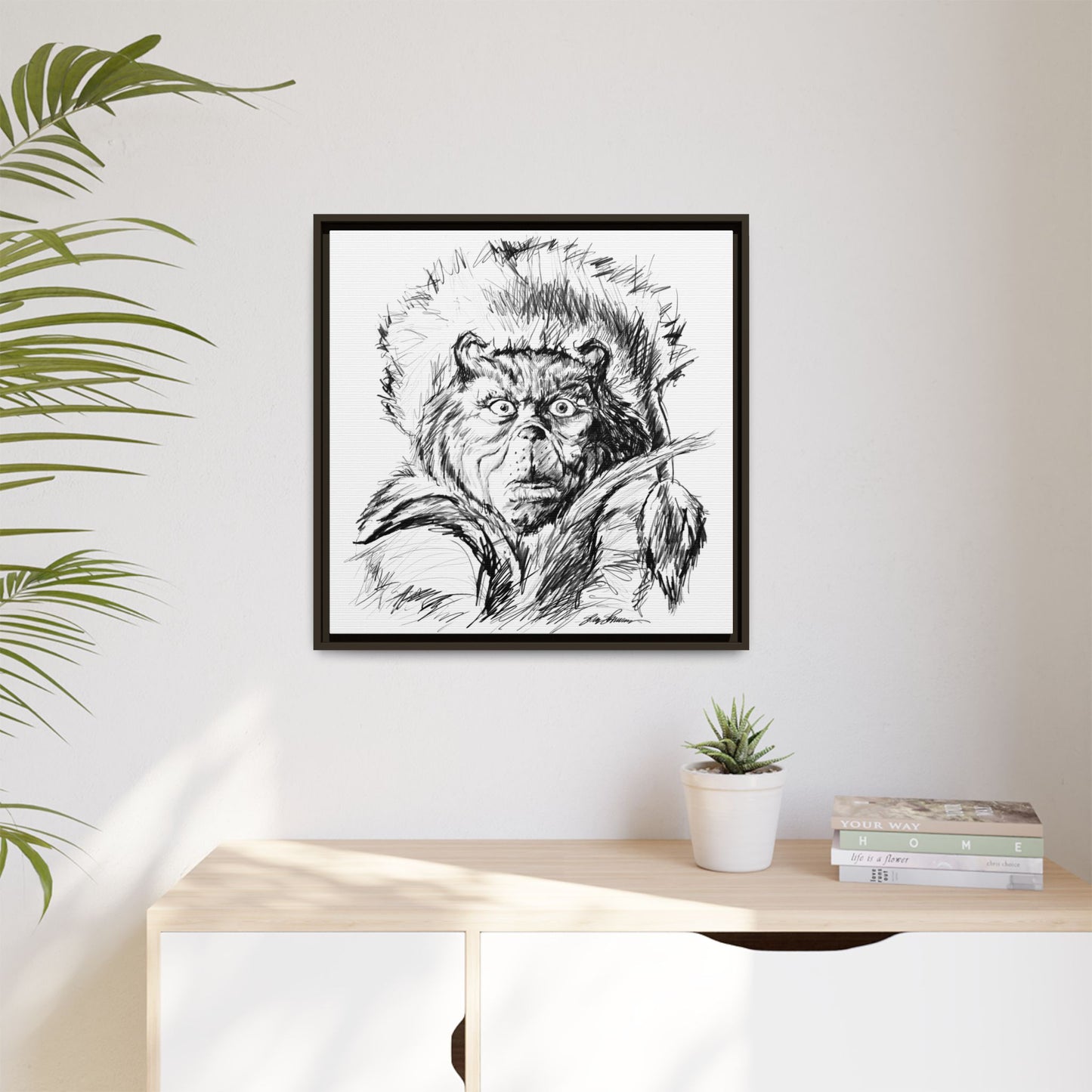 Grinch Sketch on Canvas (print)