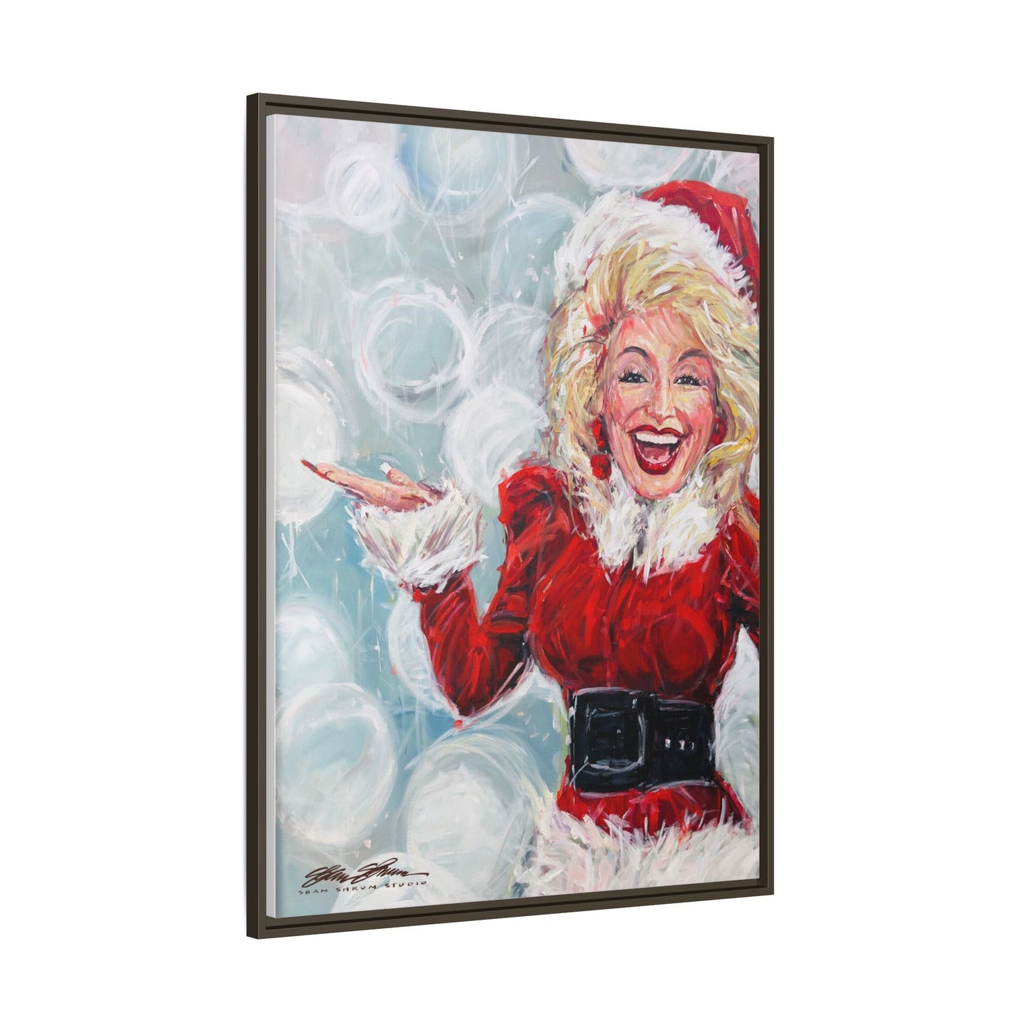 Dolly Framed Christmas Canvas