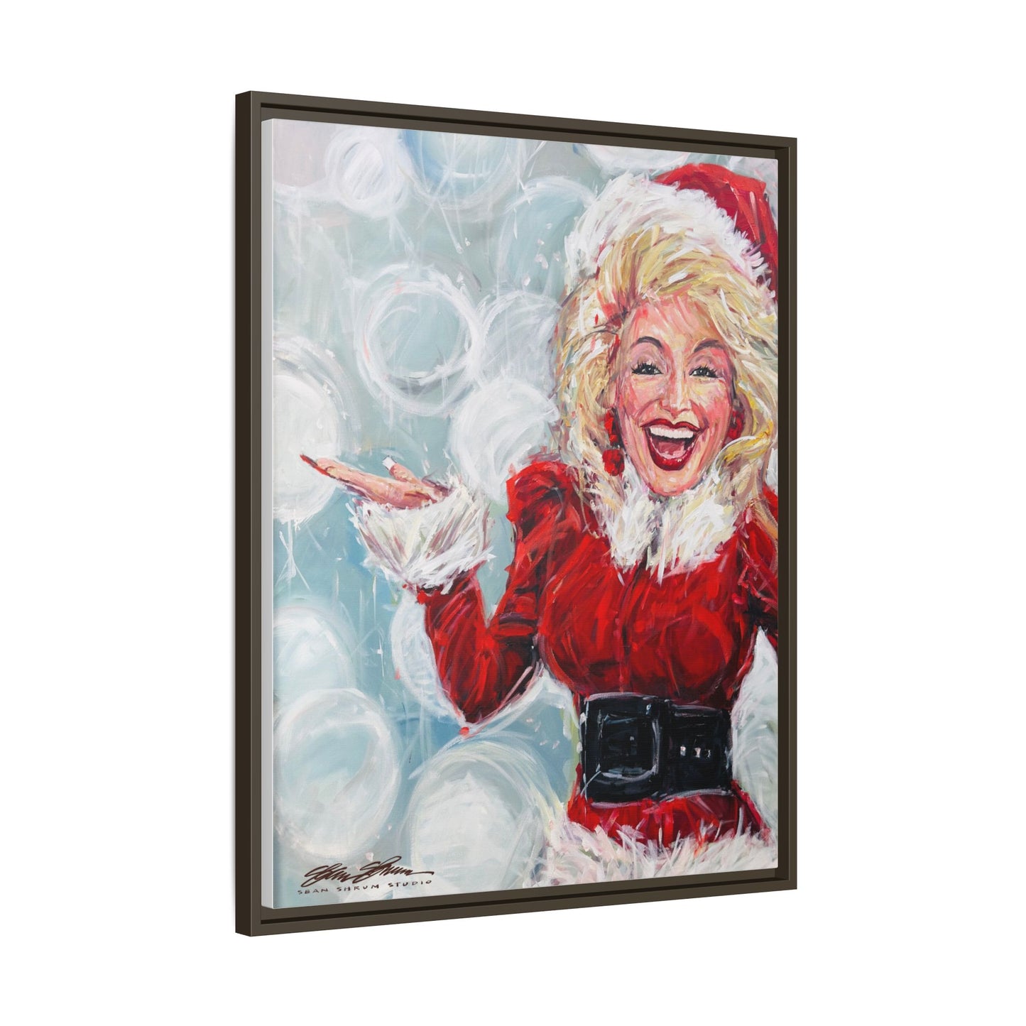 Dolly Framed Christmas Canvas