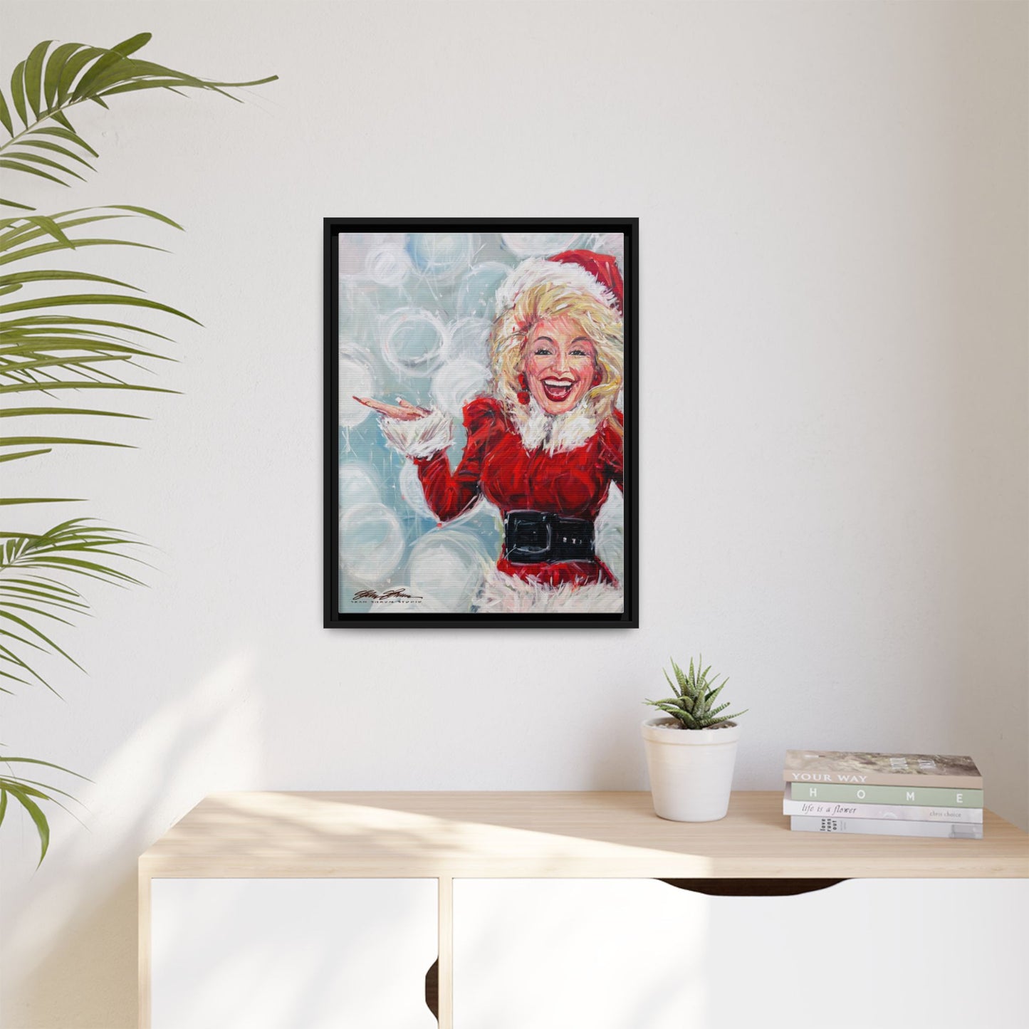 Dolly Framed Christmas Canvas
