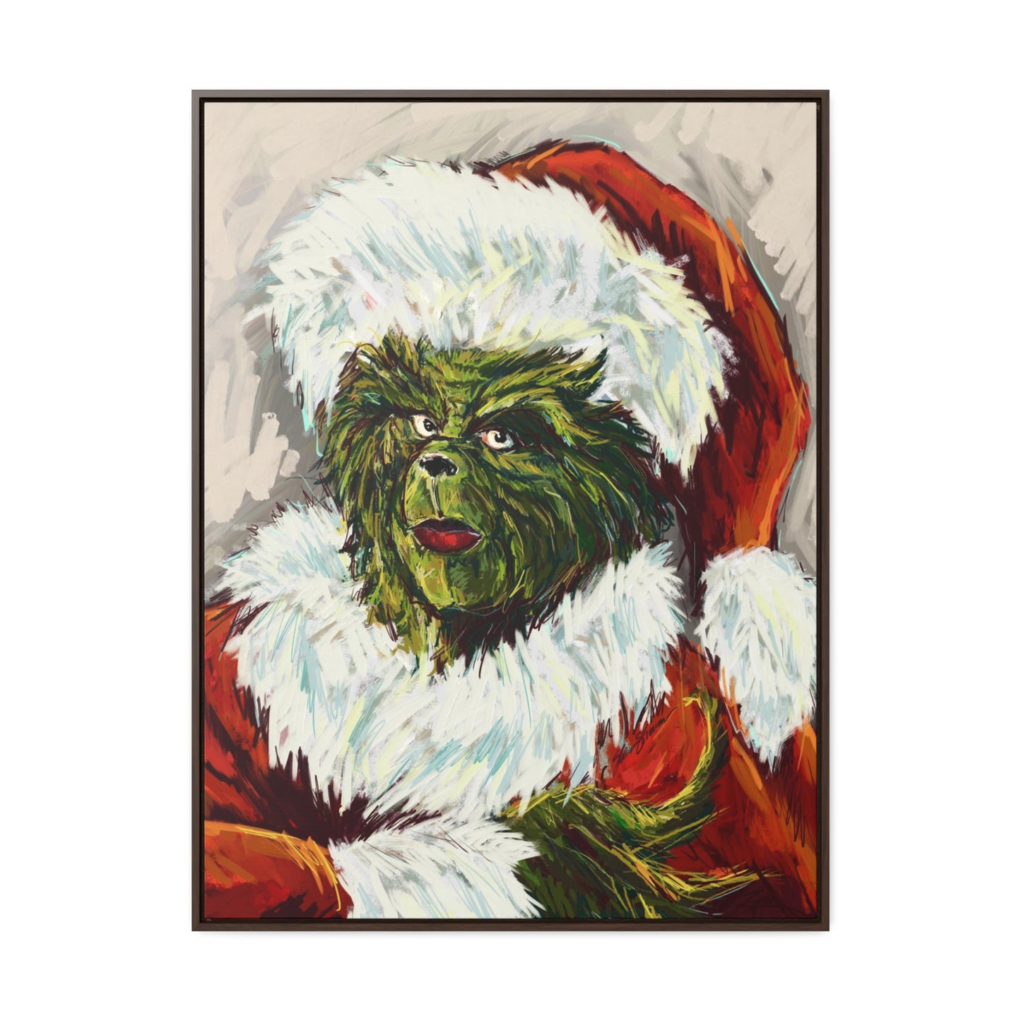 Grinch Giclee Framed Canvas