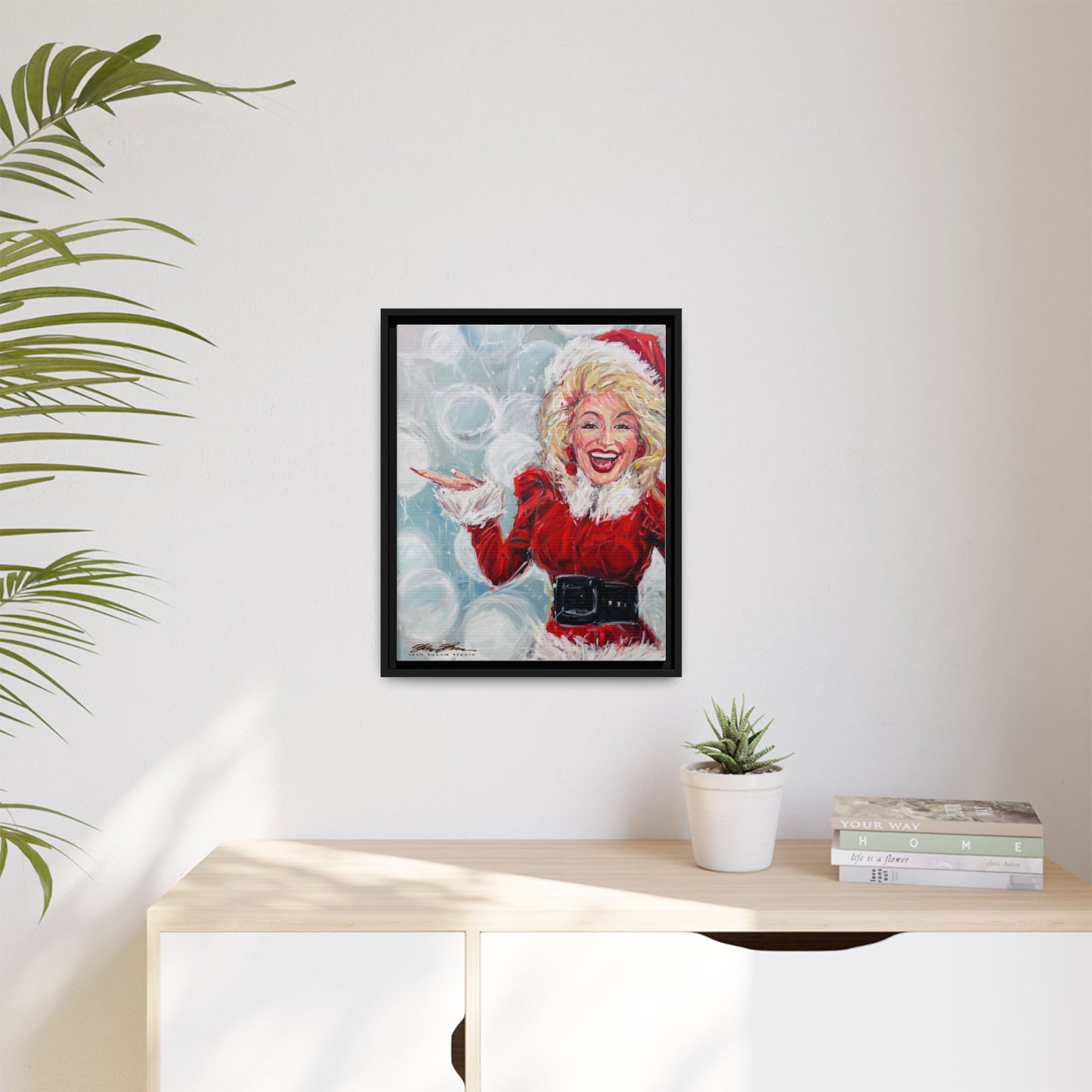 Dolly Framed Christmas Canvas