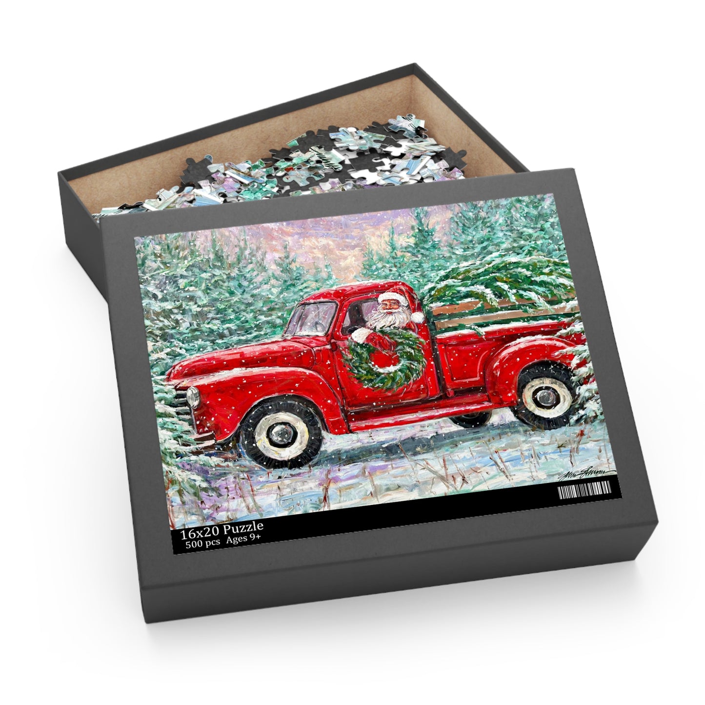 Red Truck Santa 500 piece puzzle