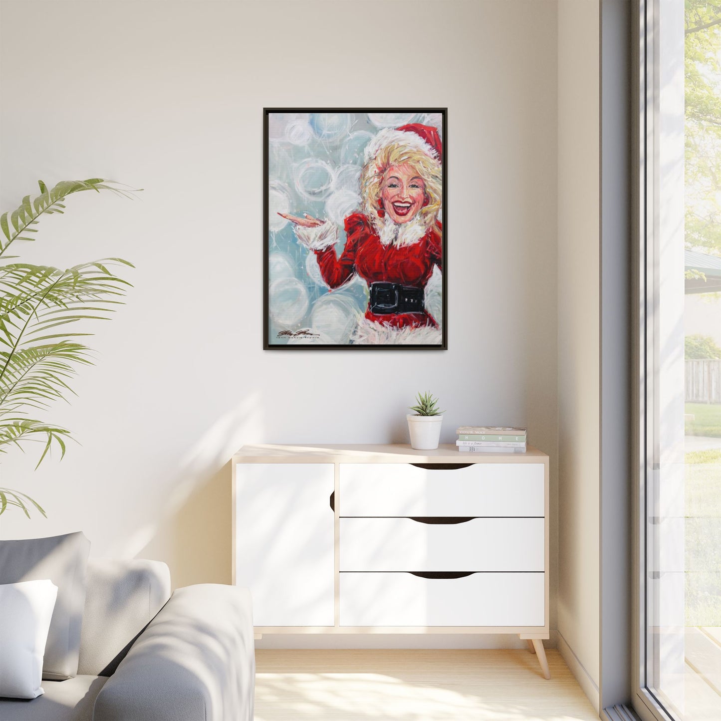 Dolly Framed Christmas Canvas