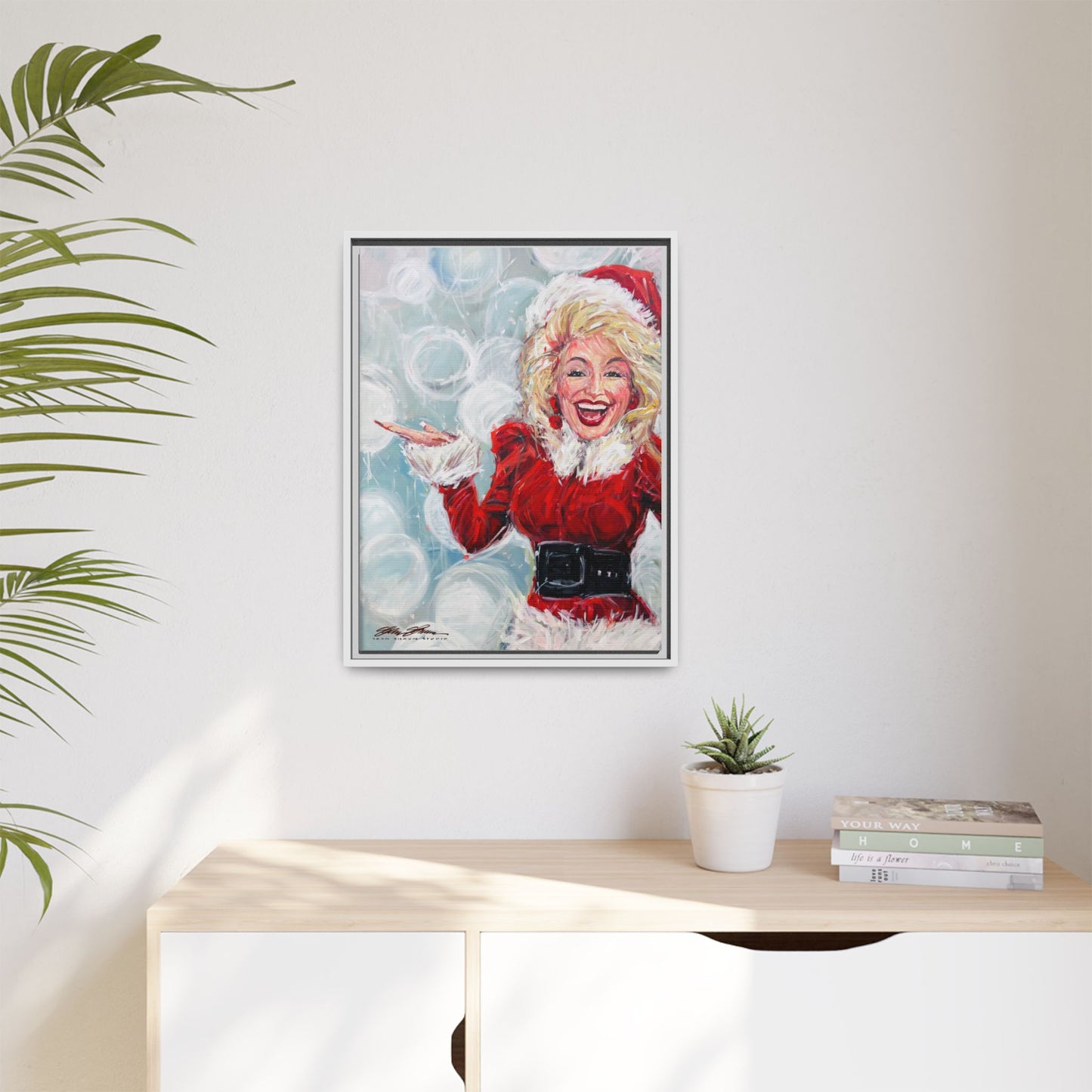 Dolly Framed Christmas Canvas