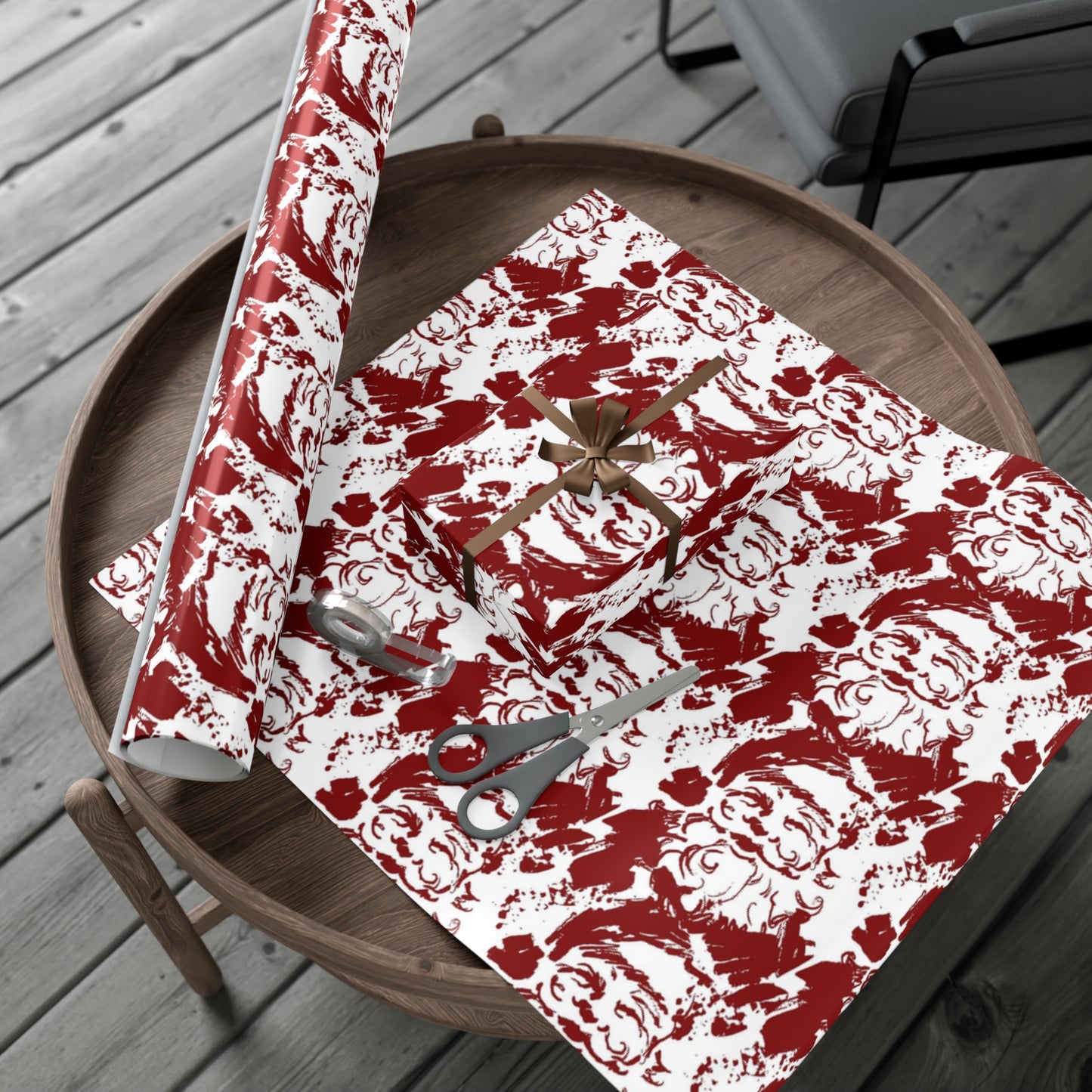 Red Santa Gift Wrap Paper