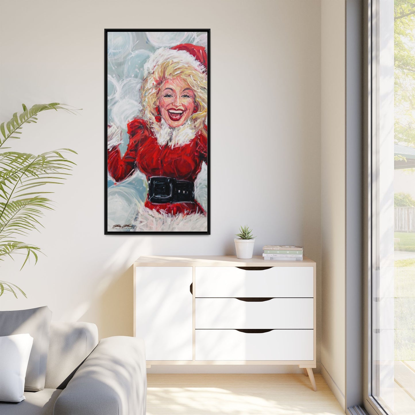 Dolly Framed Christmas Canvas