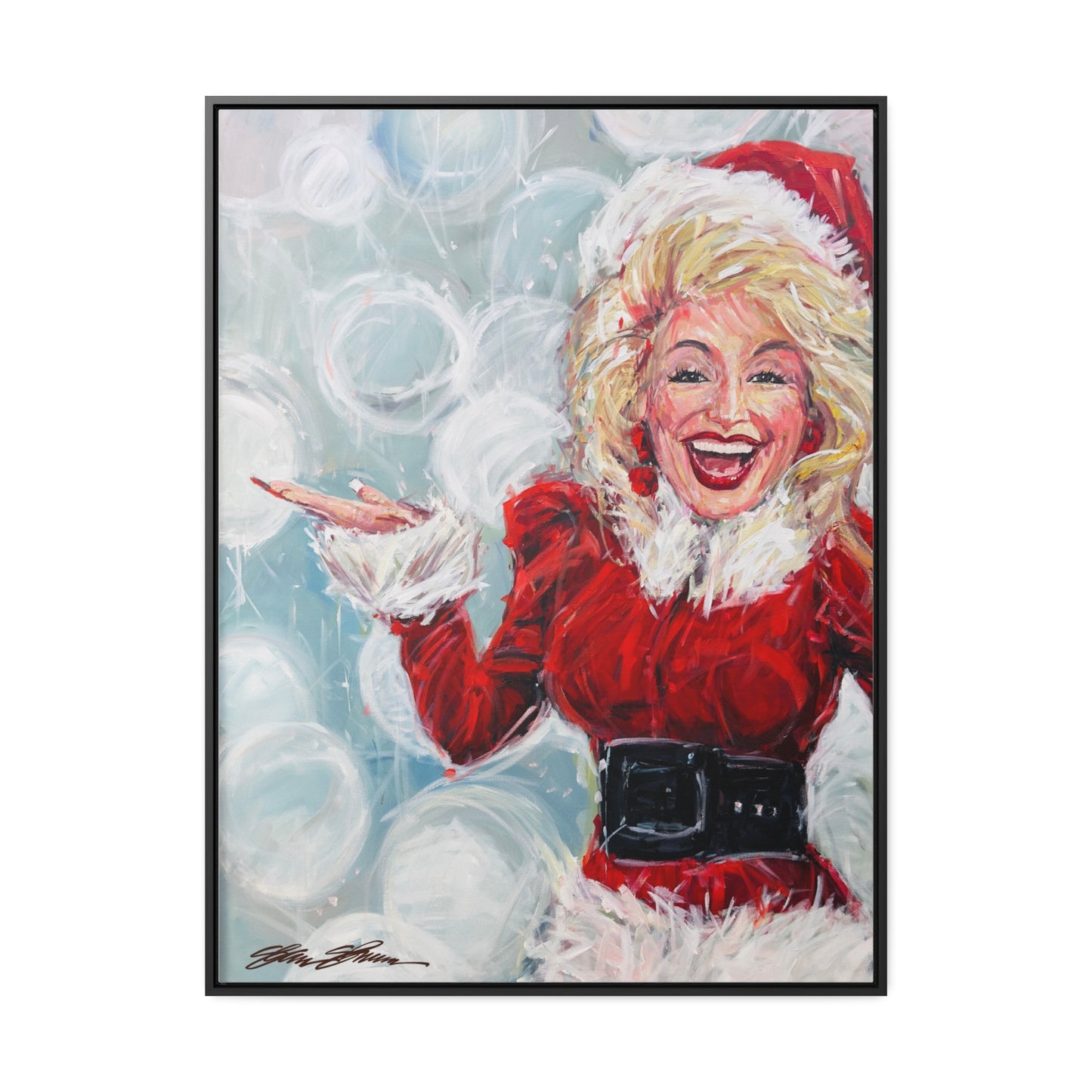 Dolly Christmas Framed Canvas