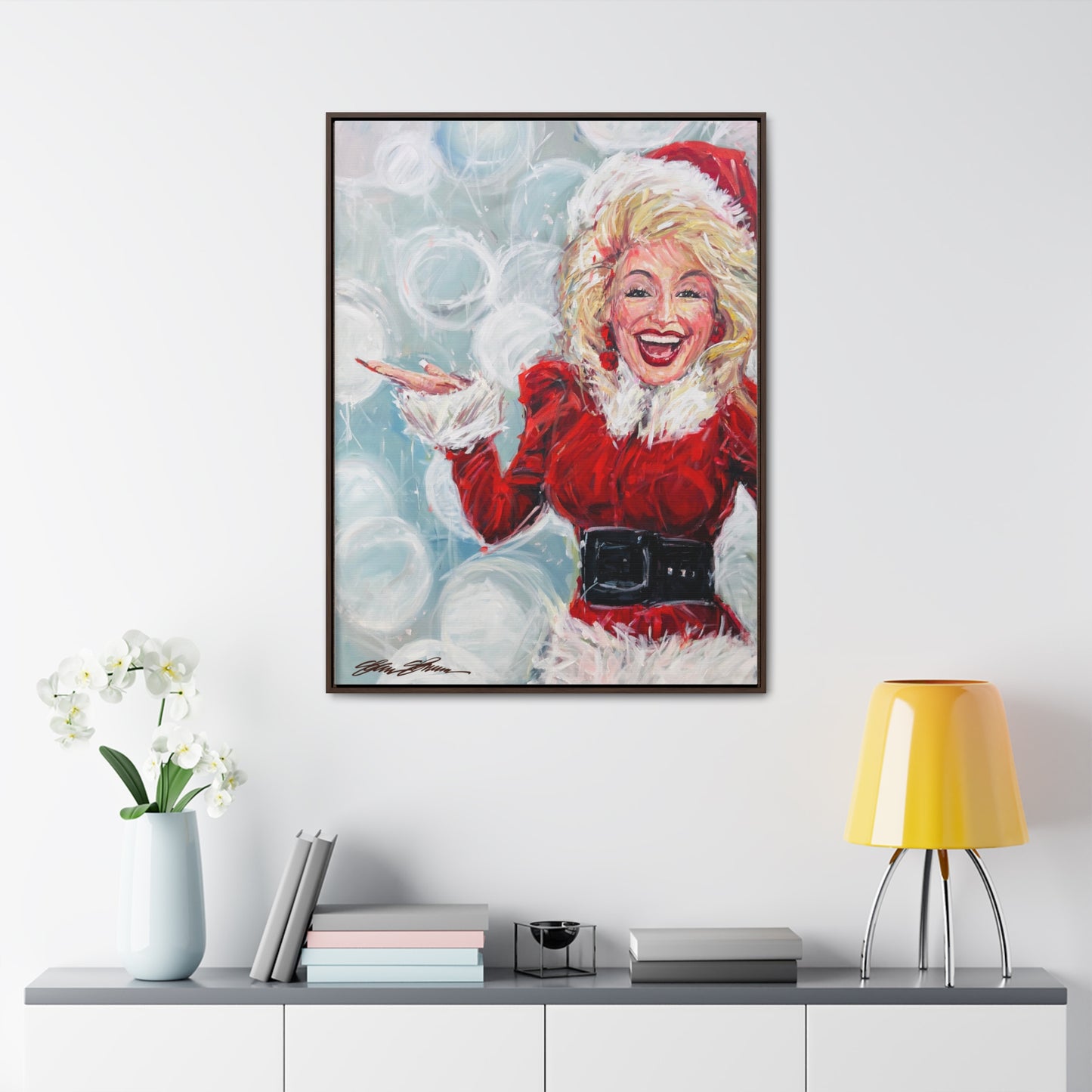 Dolly Christmas Framed Canvas
