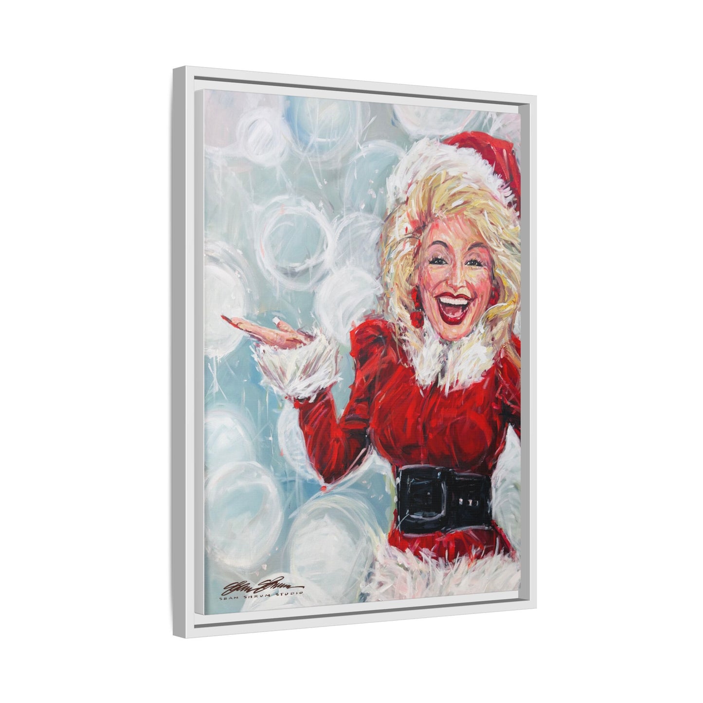 Dolly Framed Christmas Canvas