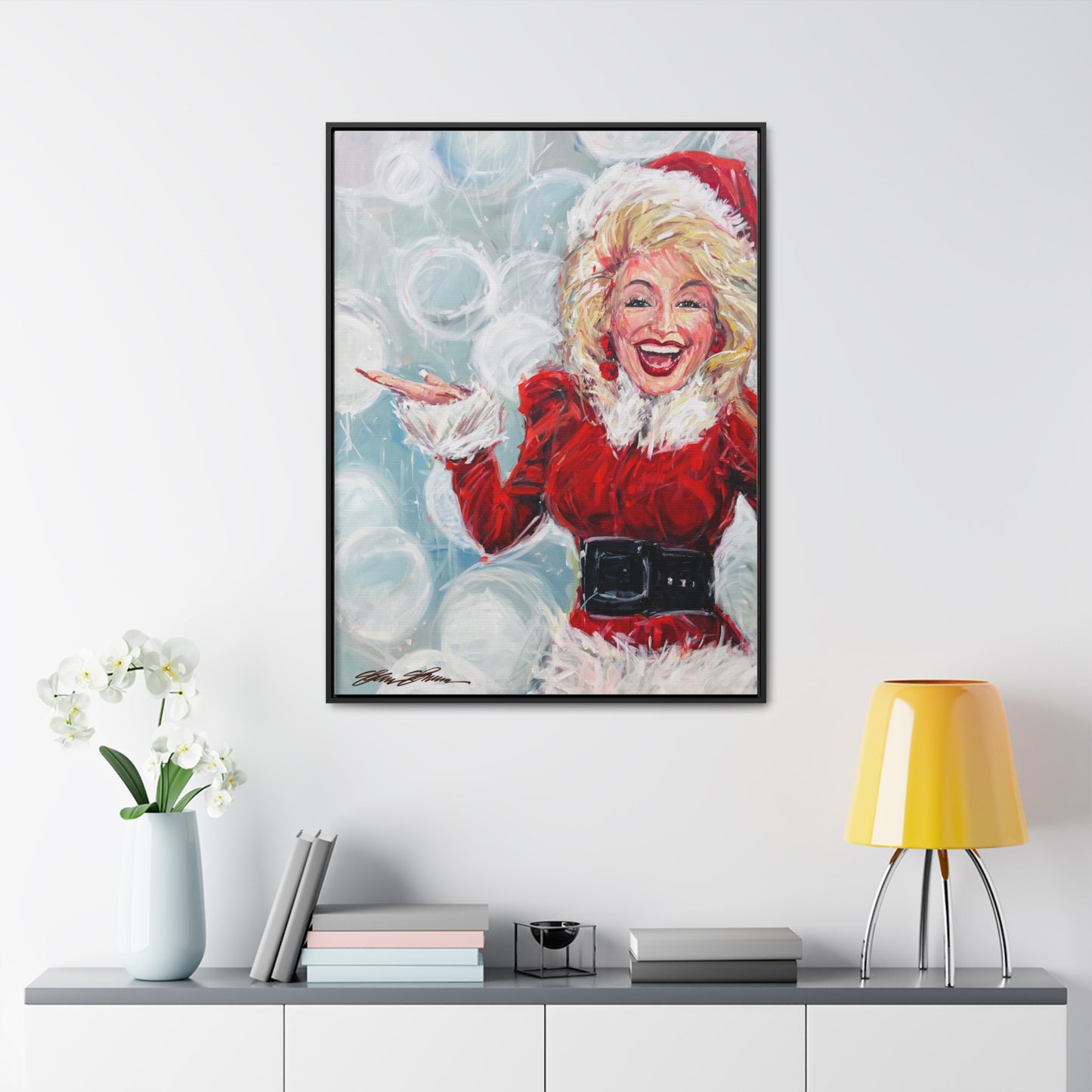 Dolly Christmas Framed Canvas