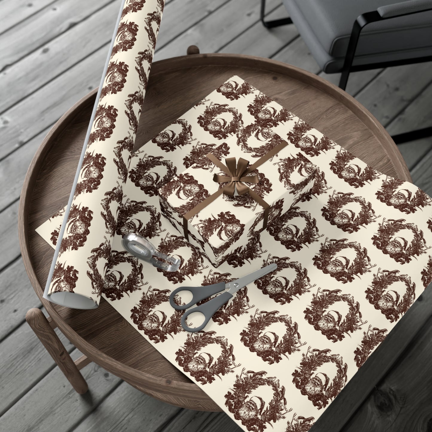 Woodland Gift Wrap / cream + sepia