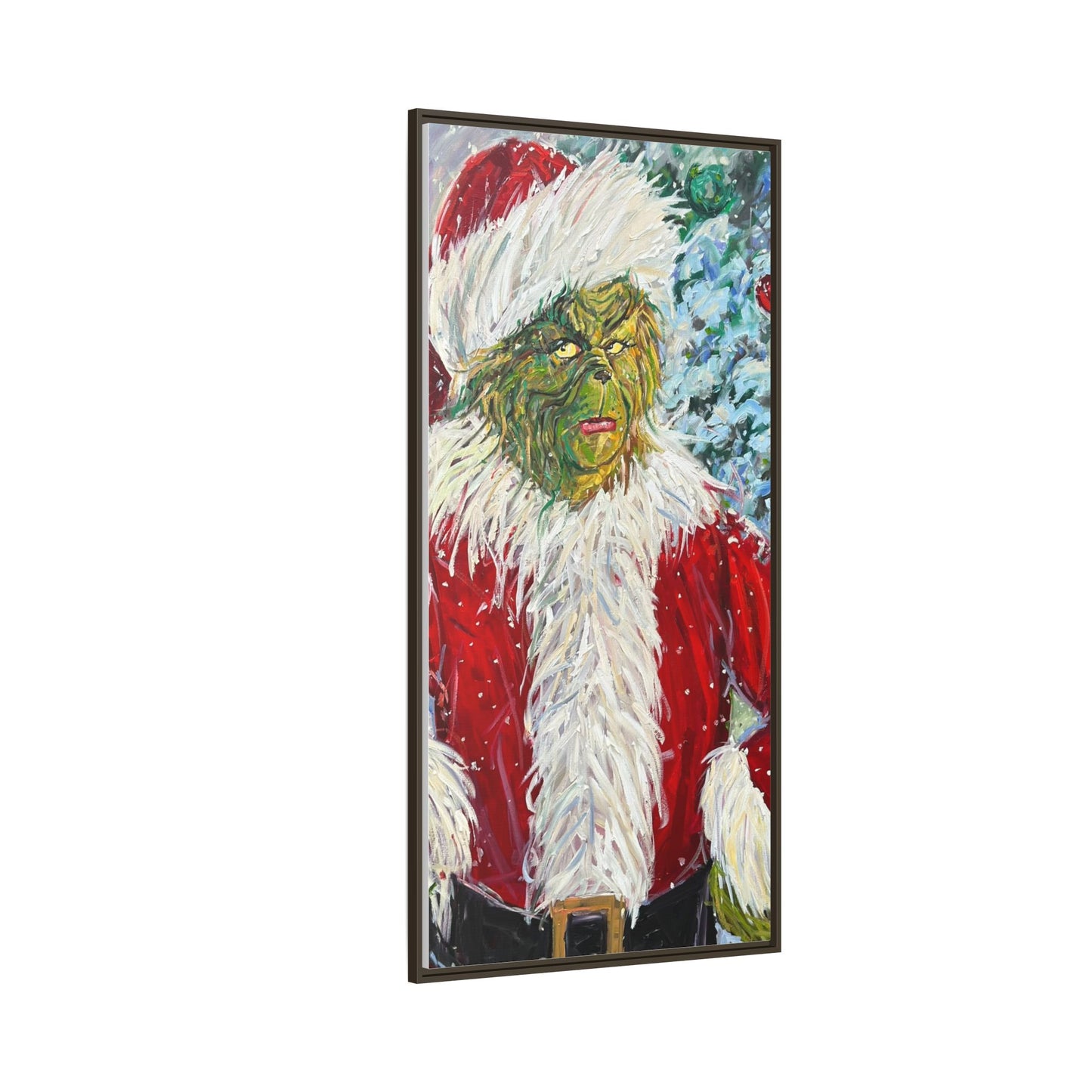 Grinch Santa Matte Canvas Framed Wall Art