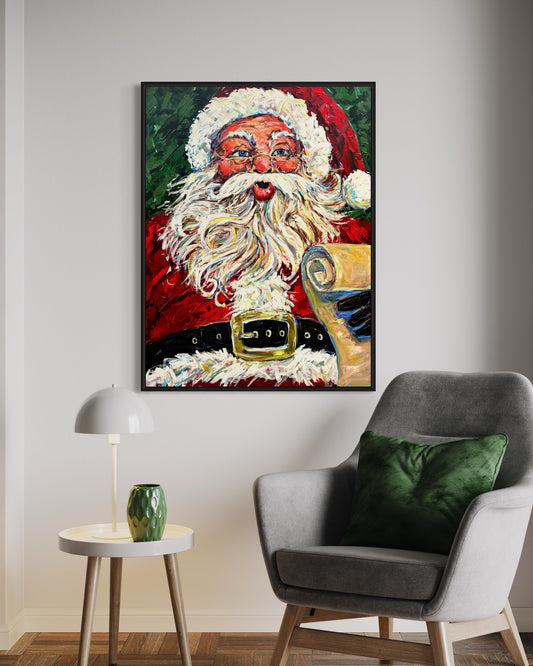Santa with List 30x40” of