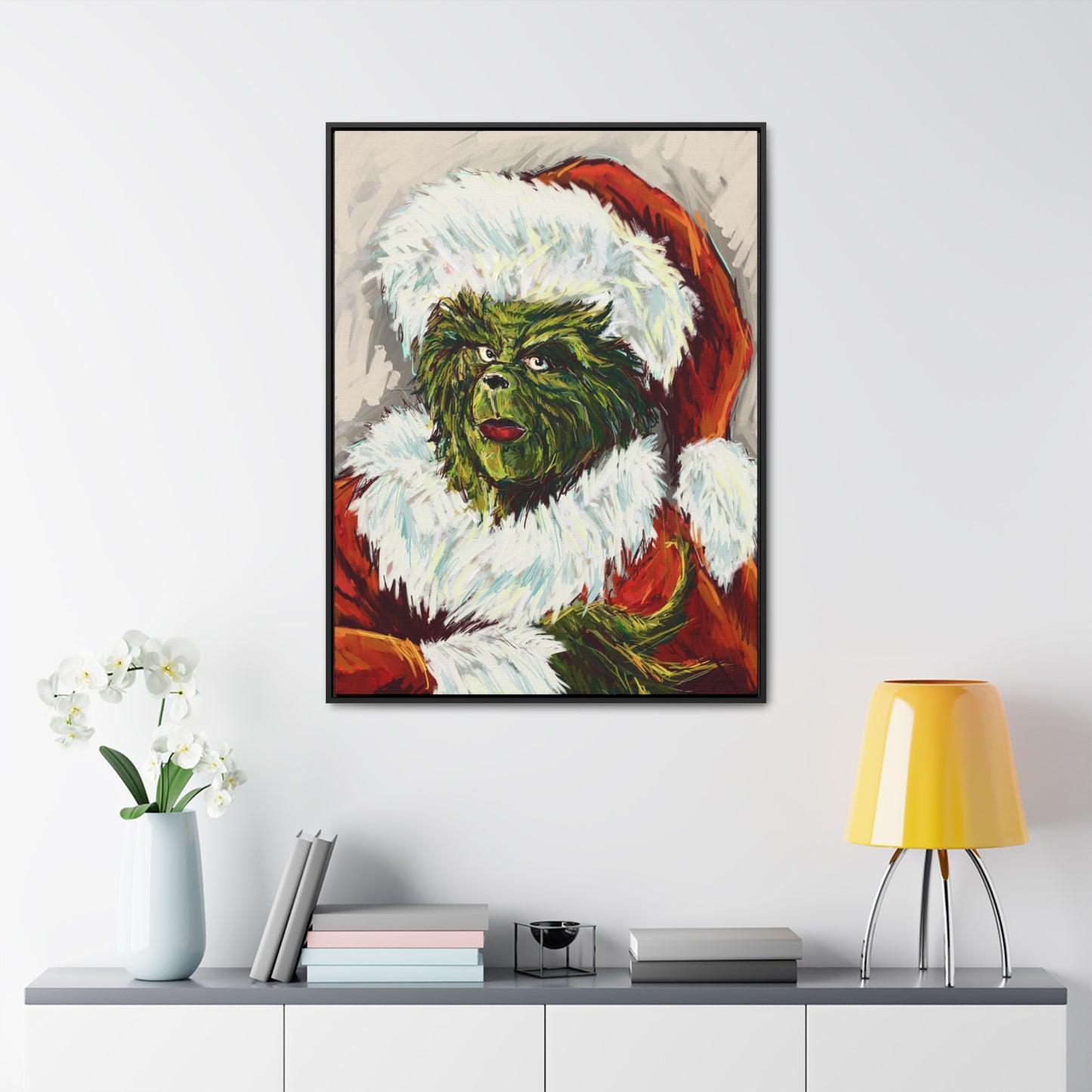 Grinch Giclee Framed Canvas