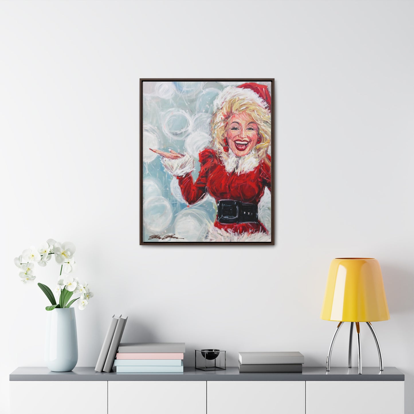 Dolly Christmas Framed Canvas