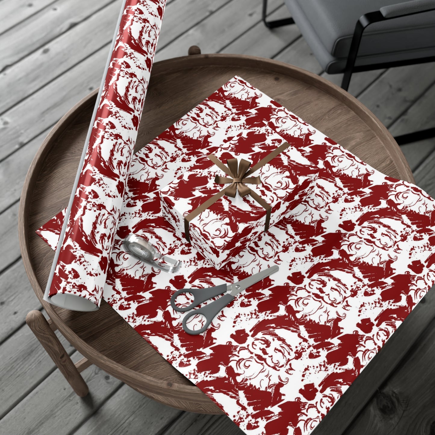 Red Santa Gift Wrap Paper