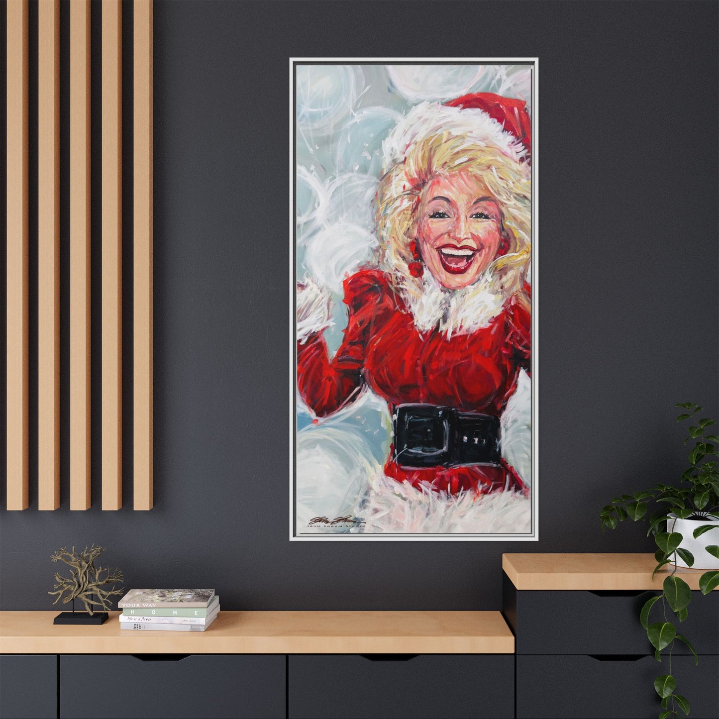 Dolly Framed Christmas Canvas