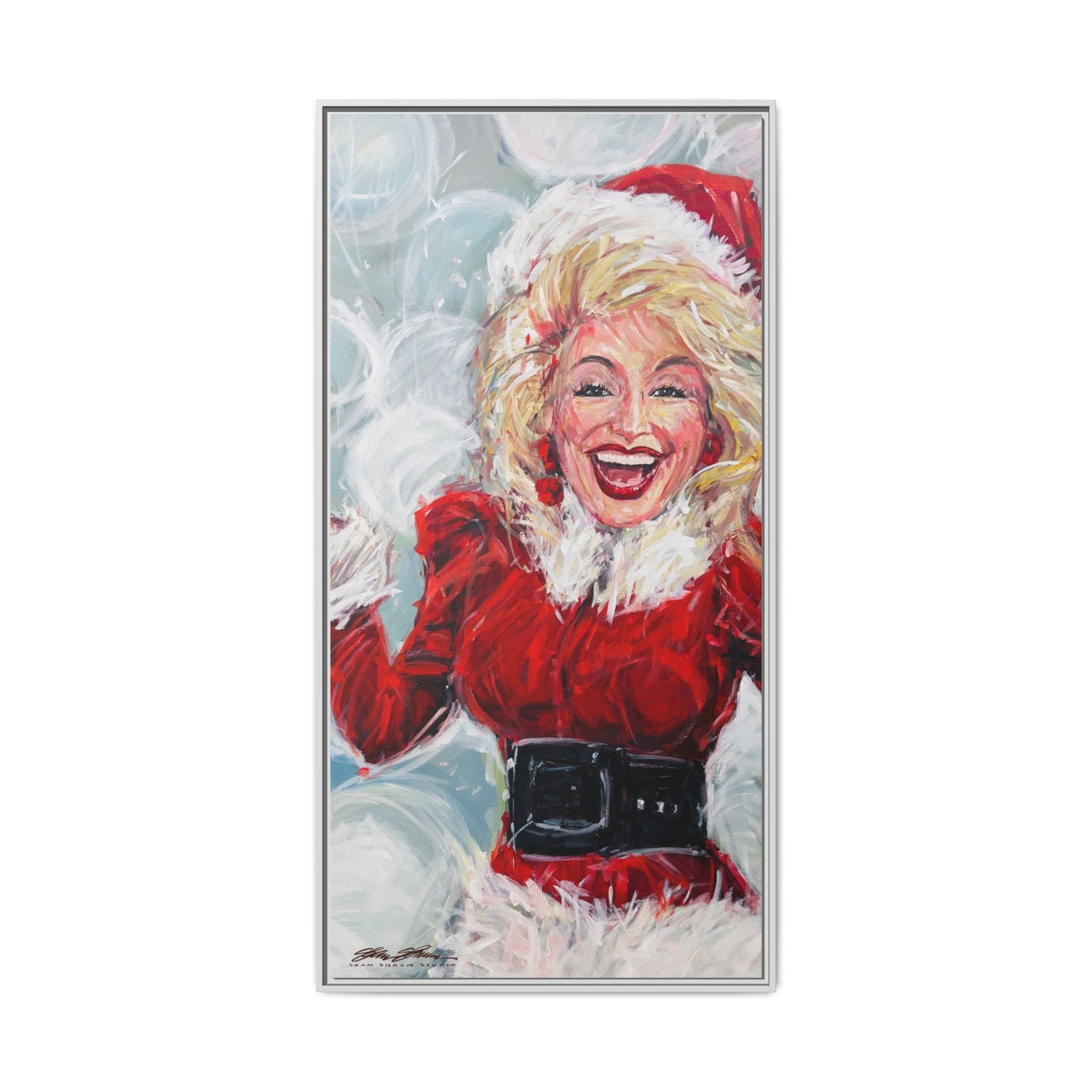 Dolly Framed Christmas Canvas