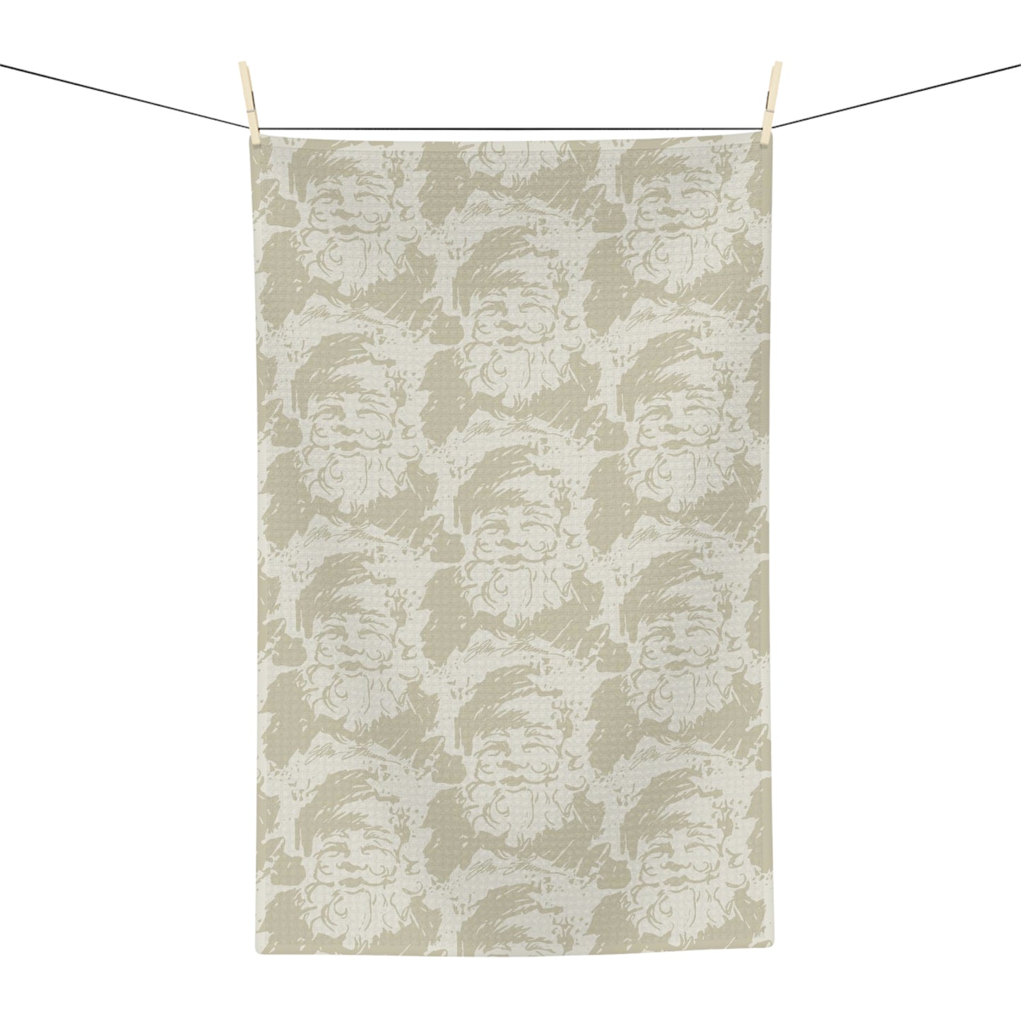 Tea Towel Santa Cream & Taupe