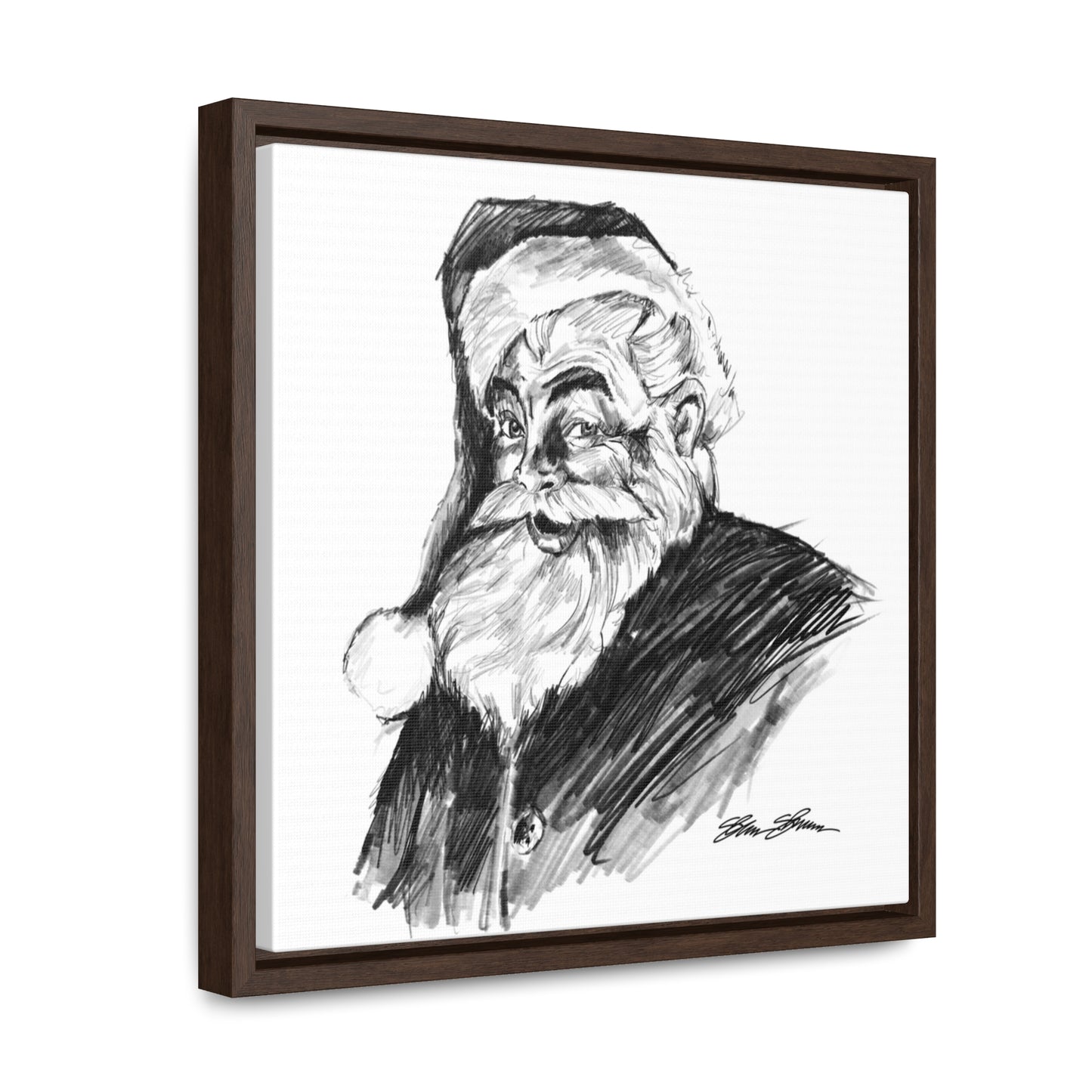 Classic Santa Sketch on Canvas (print)